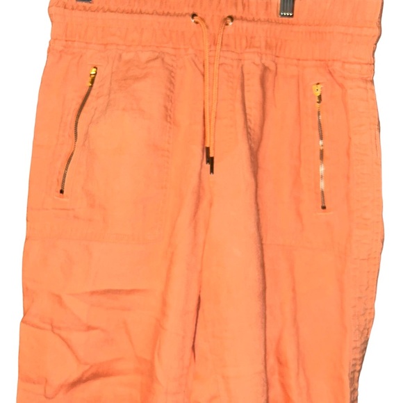 Athleta Women's Cabo 100% Linen Jogger Pants Cactus Peach Sz 4 - Picture 2 of 4